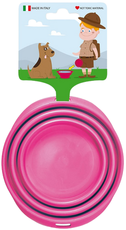 Buy pink Food or water bowl for dog or cat - Folding bar - 0.7 liters - Several colors